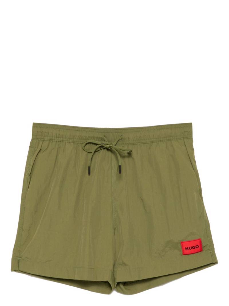 BOSS logo patch swim shorts - Green von BOSS