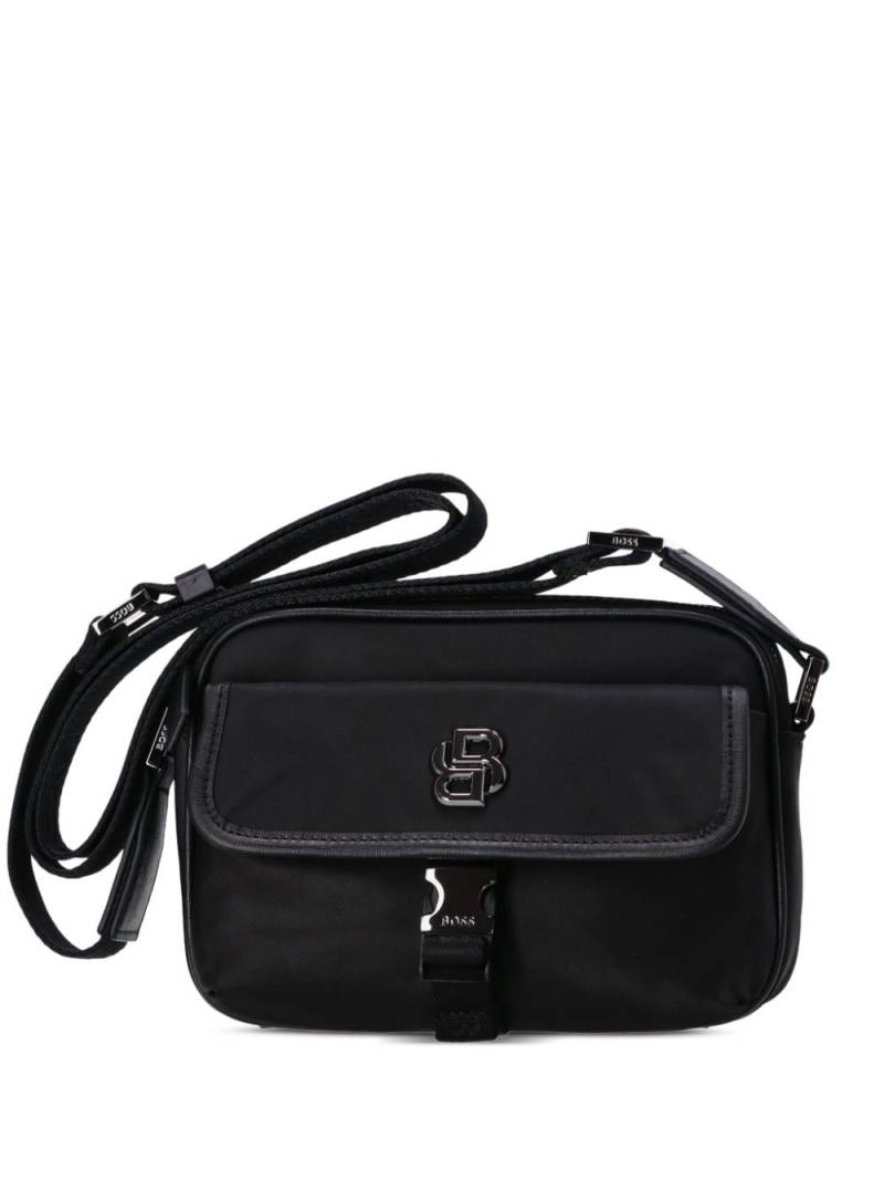 BOSS logo-plaque cross body bag - Black von BOSS