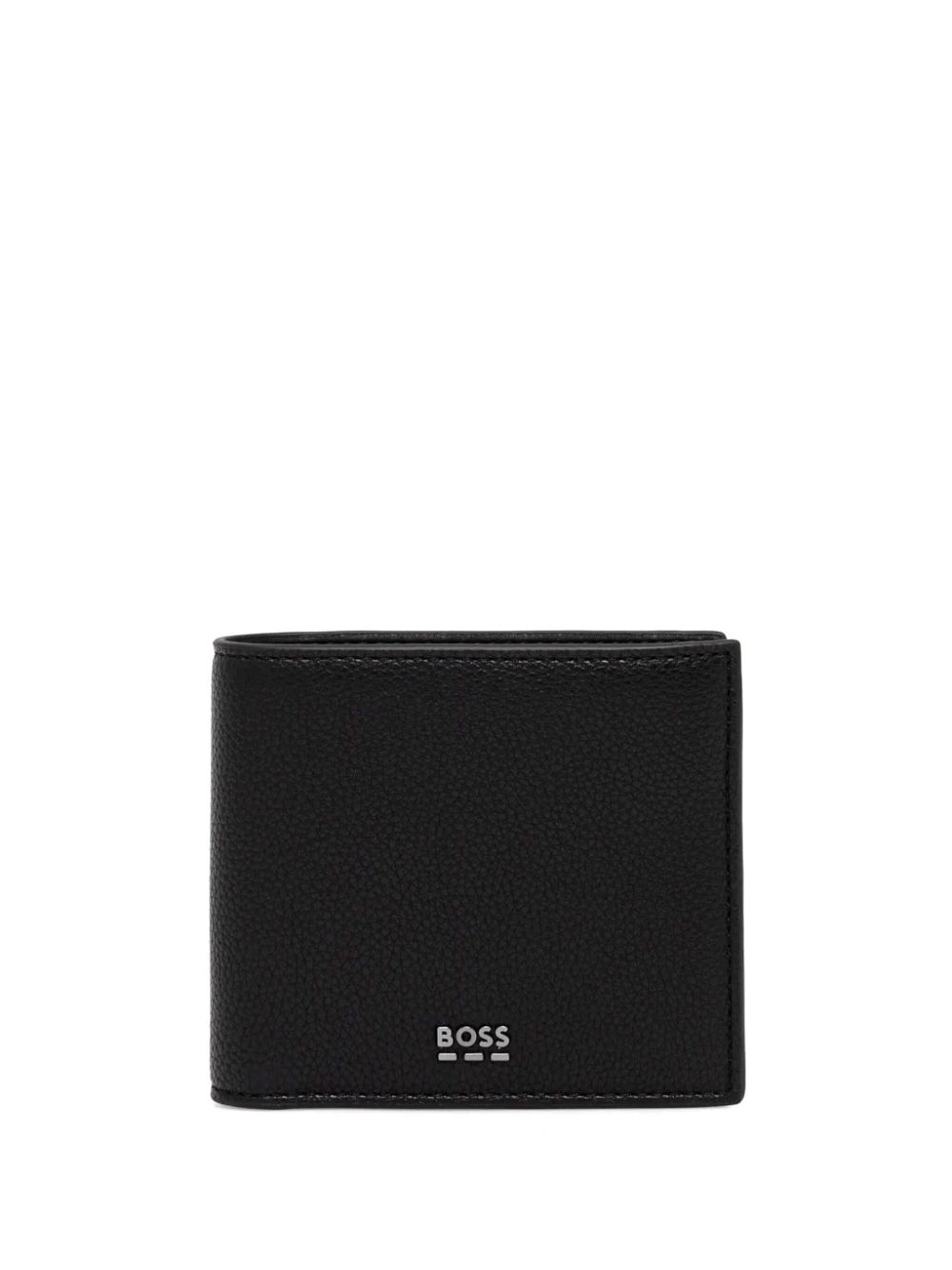 BOSS logo-plaque leather wallet - Black von BOSS