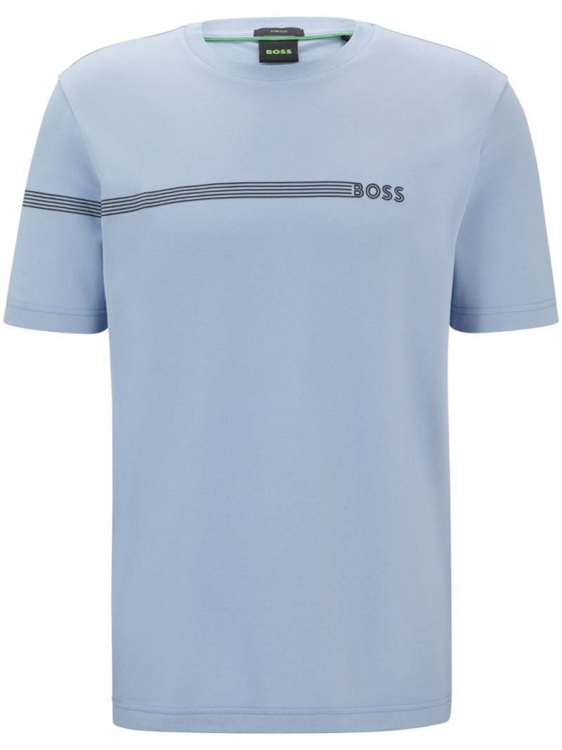 BOSS logo-print T-shirt - Blue von BOSS