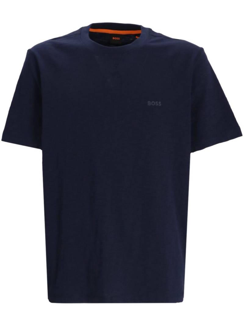 BOSS logo-print cotton T-shirt - Blue von BOSS