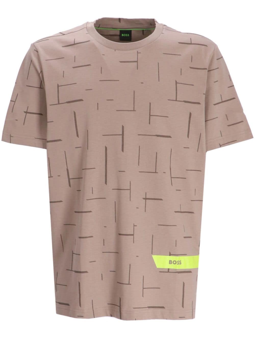 BOSS logo-print cotton T-shirt - Brown von BOSS