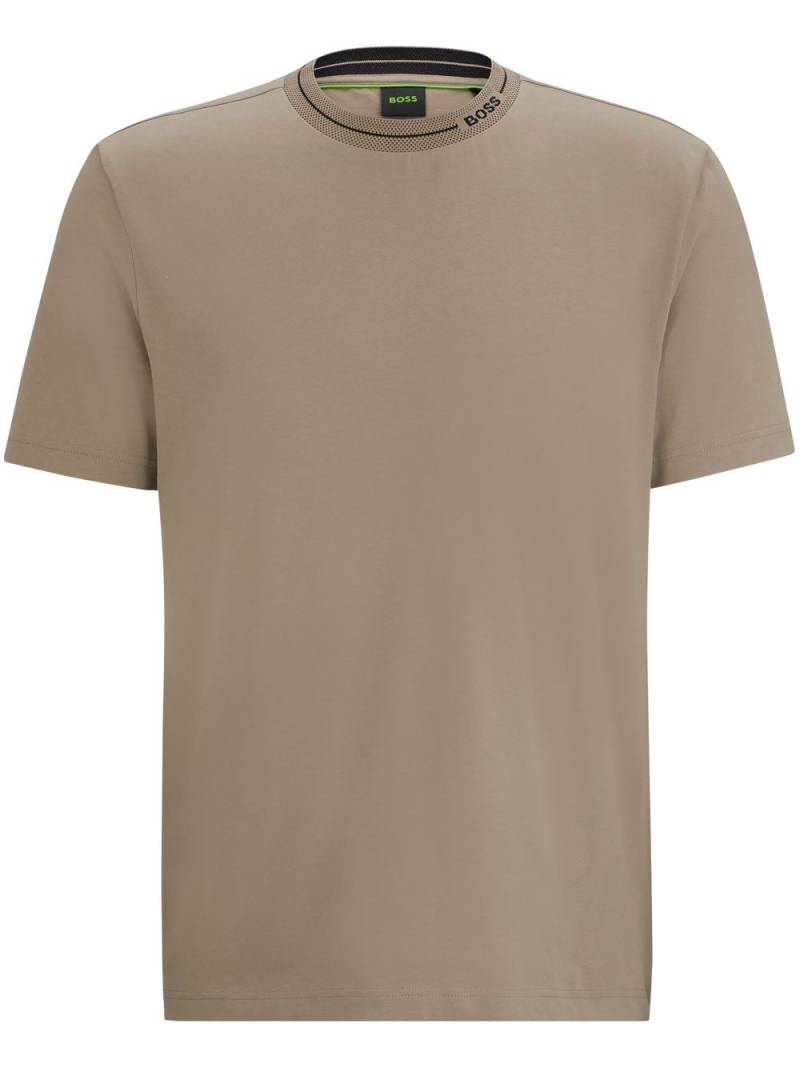 BOSS logo-print cotton T-shirt - Neutrals von BOSS