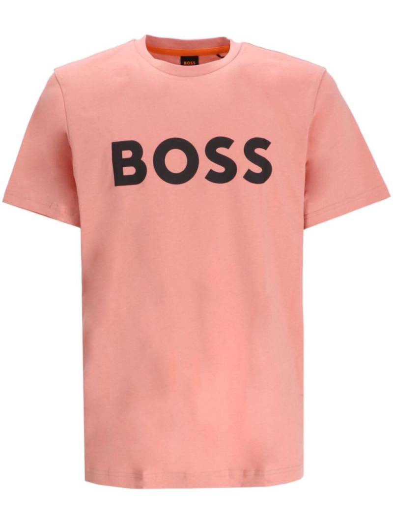 BOSS logo-print cotton T-shirt - Pink von BOSS