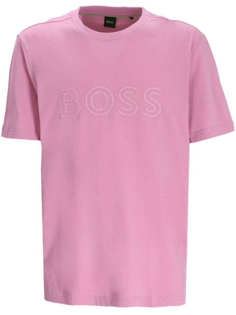 BOSS logo-print cotton T-shirt - Pink von BOSS