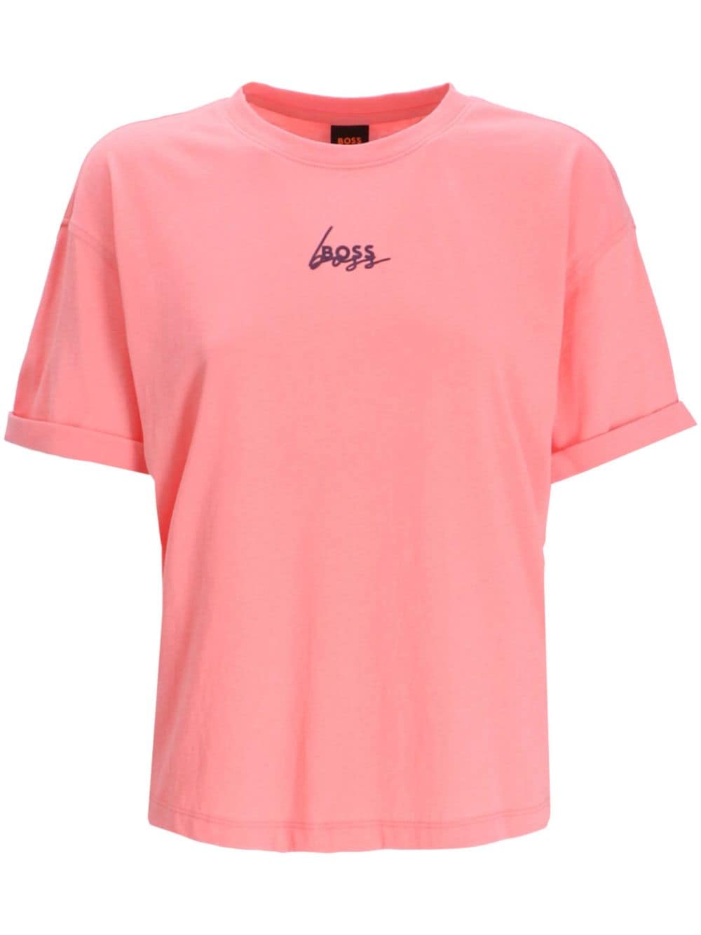 BOSS logo-print cotton T-shirt - Pink von BOSS