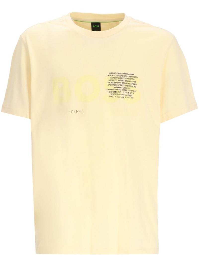 BOSS logo-print cotton T-shirt - Yellow von BOSS