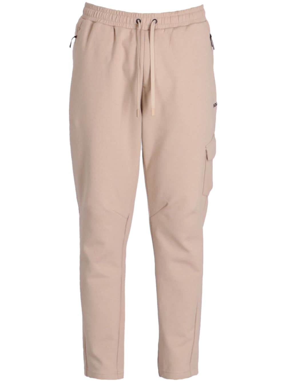 BOSS logo-print cotton blend track pants - Neutrals von BOSS