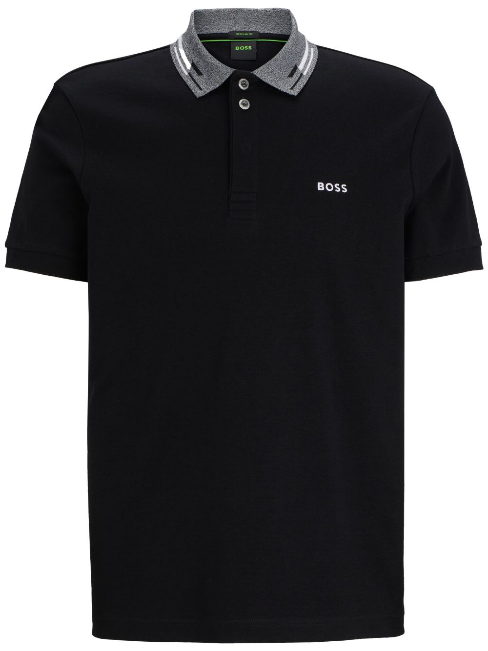 BOSS logo-print cotton polo shirt - Black von BOSS