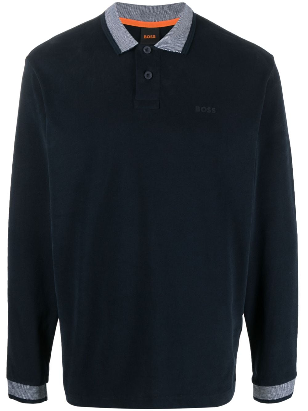 BOSS logo-print cotton polo shirt - Blue von BOSS