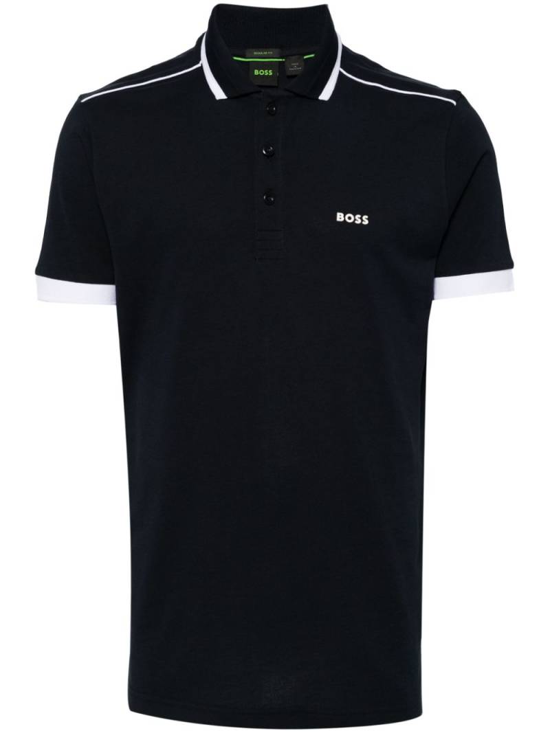 BOSS logo-print cotton polo shirt - Blue von BOSS