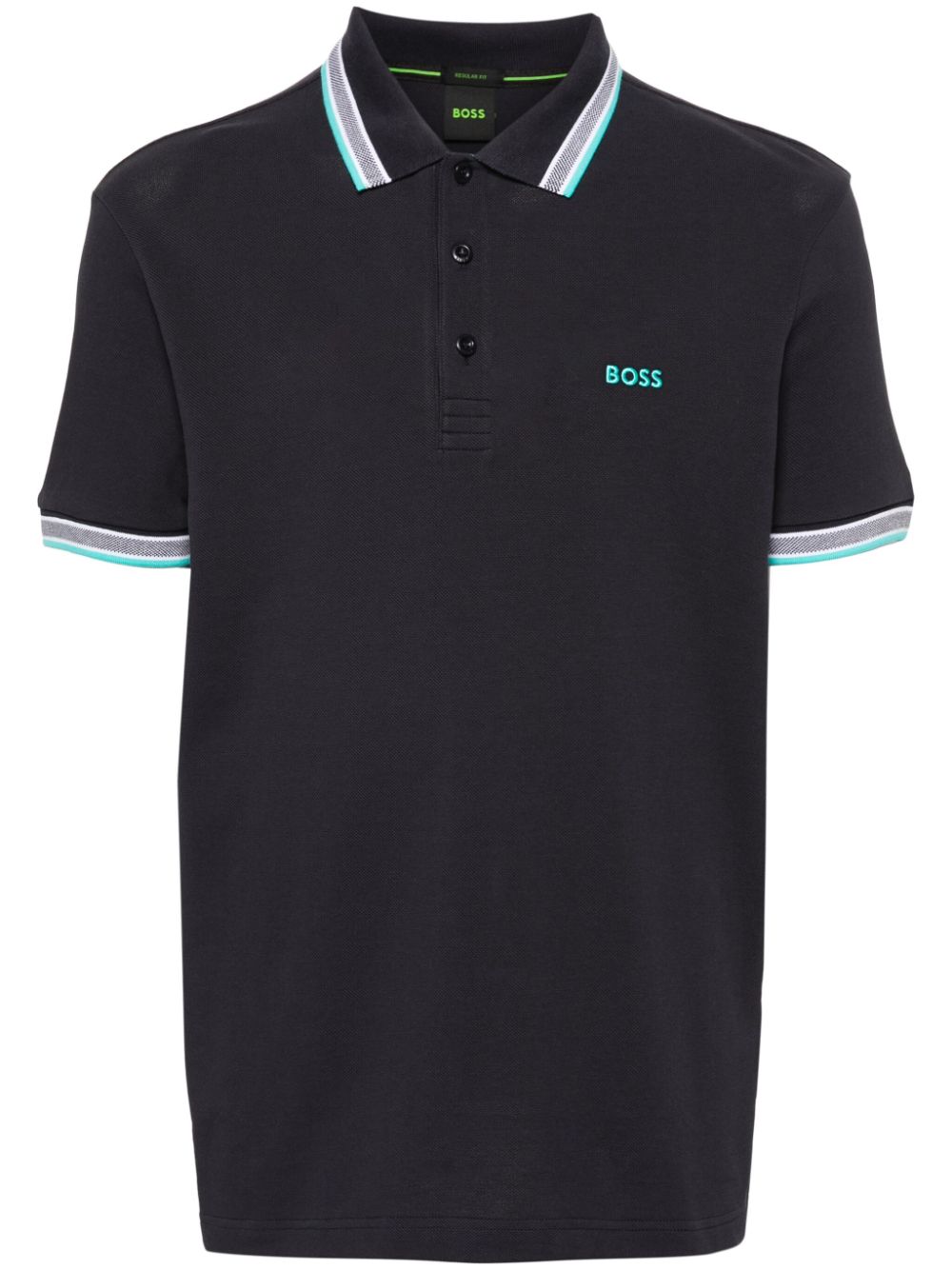 BOSS logo-print cotton polo shirt - Blue von BOSS