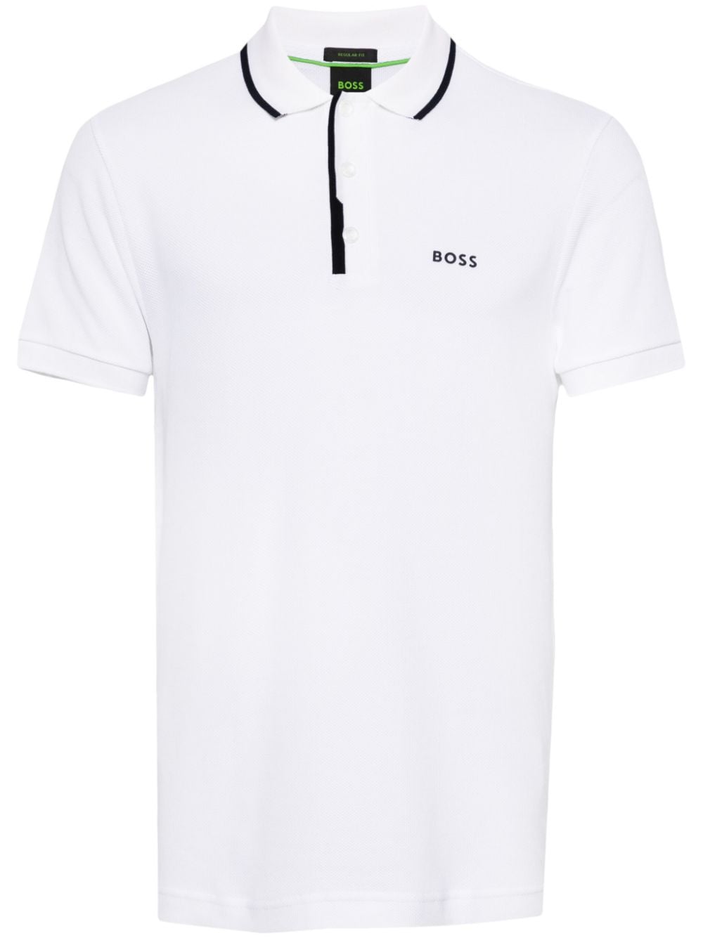 BOSS logo-print cotton polo shirt - White von BOSS