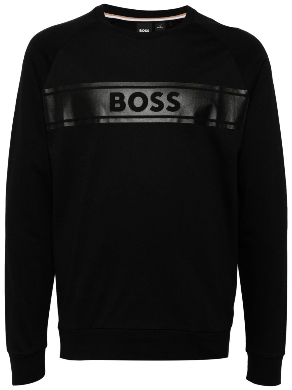 BOSS logo-print cotton sweatshirt - Black von BOSS