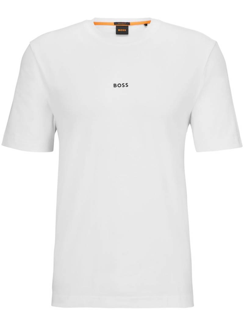 BOSS logo-print crew-neck cotton T-shirt - White von BOSS