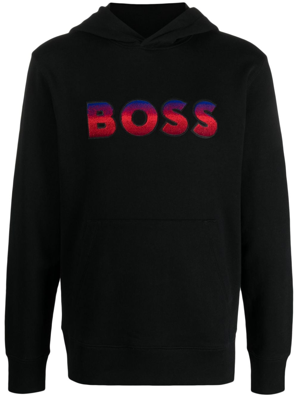 BOSS logo-print gradient-effect hoodie - Black von BOSS