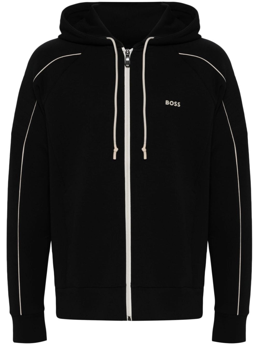 BOSS logo-print hooded jacket - Black von BOSS