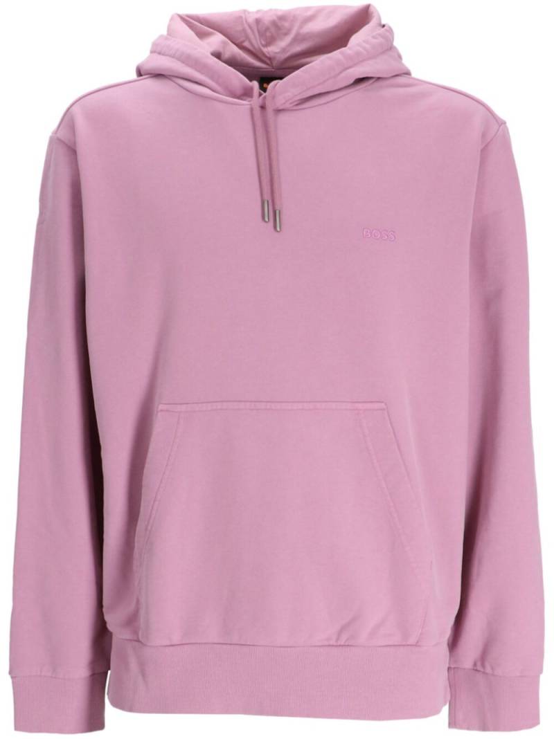 BOSS logo-print hoodie - Purple von BOSS