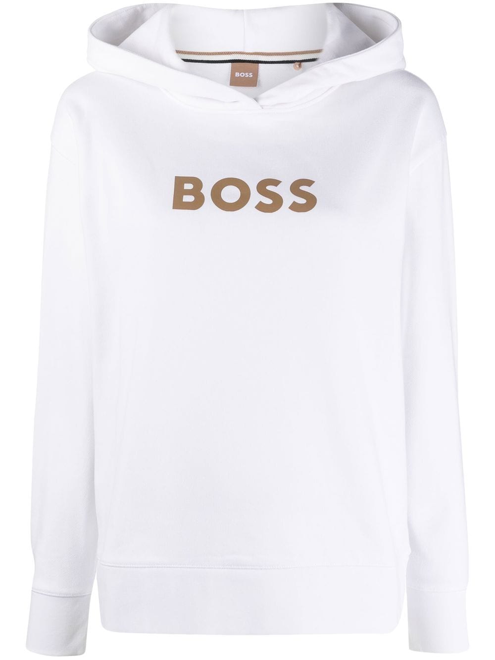 BOSS logo-print hoodie - White von BOSS