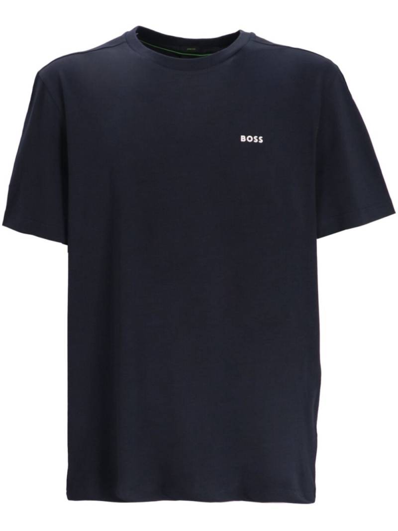 BOSS logo-print jersey T-shirt - Blue von BOSS