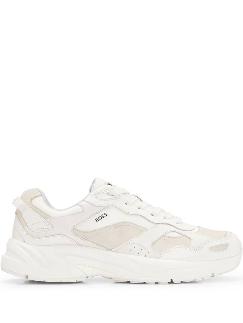 BOSS logo-print leather sneakers - White von BOSS