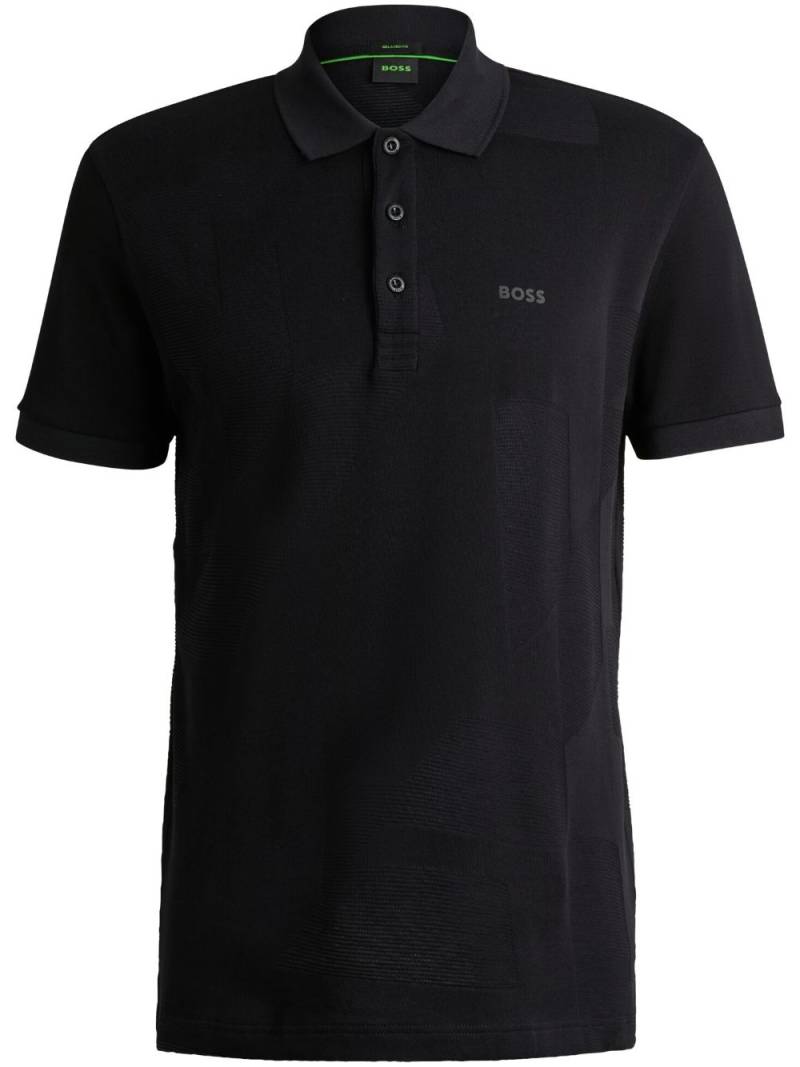 BOSS logo-print polo shirt - Black von BOSS