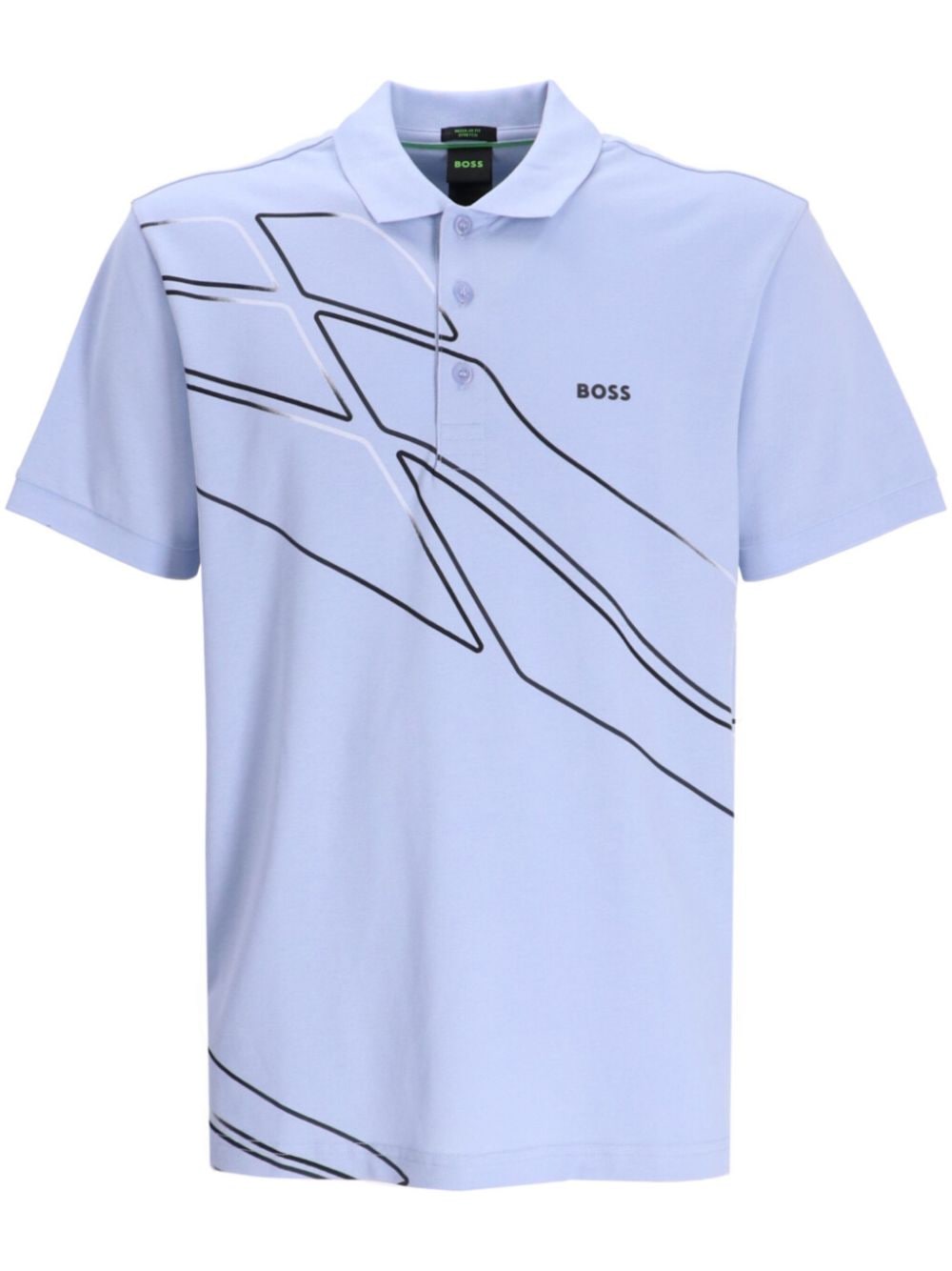 BOSS logo-print polo shirt - Blue von BOSS