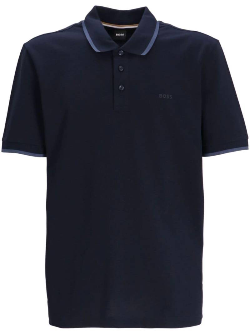 BOSS logo-print polo shirt - Blue von BOSS