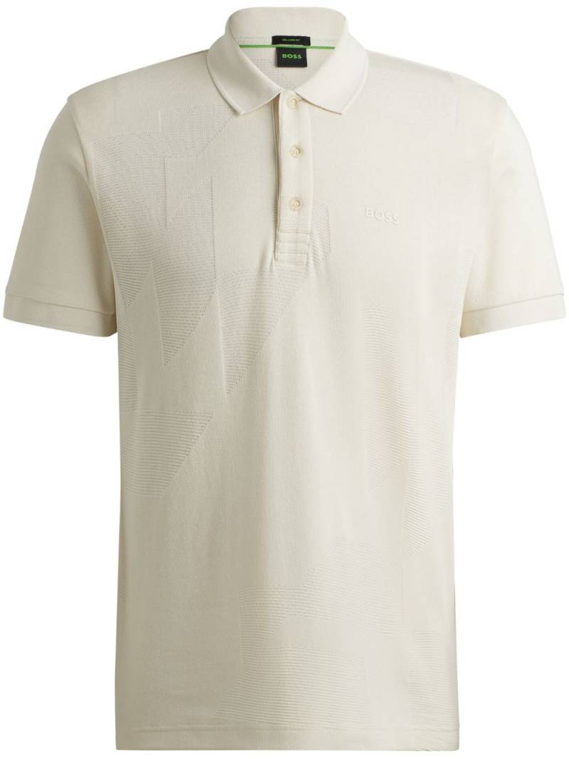 BOSS logo-print polo shirt - Neutrals von BOSS