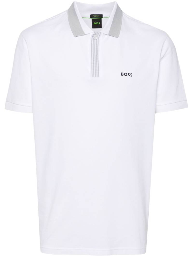 BOSS logo-print polo shirt - White von BOSS