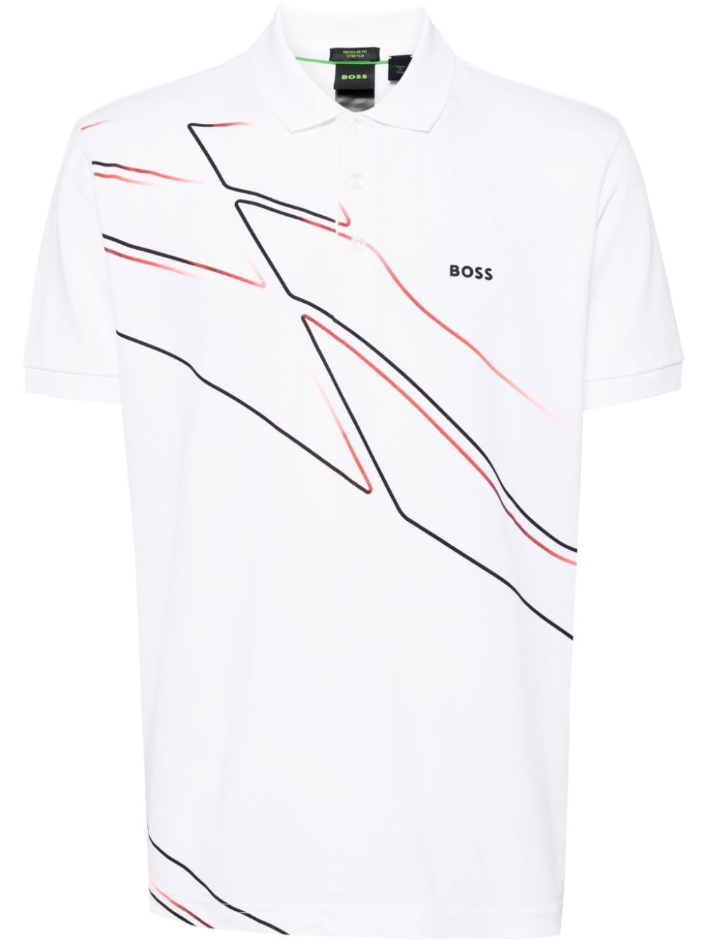 BOSS logo-print short-sleeve polo shirt - White von BOSS