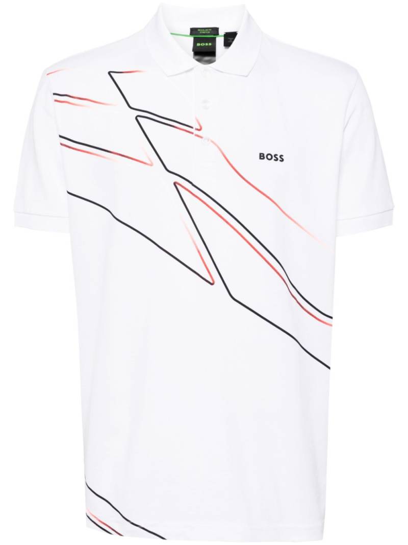 BOSS logo-print short-sleeve polo shirt - White von BOSS