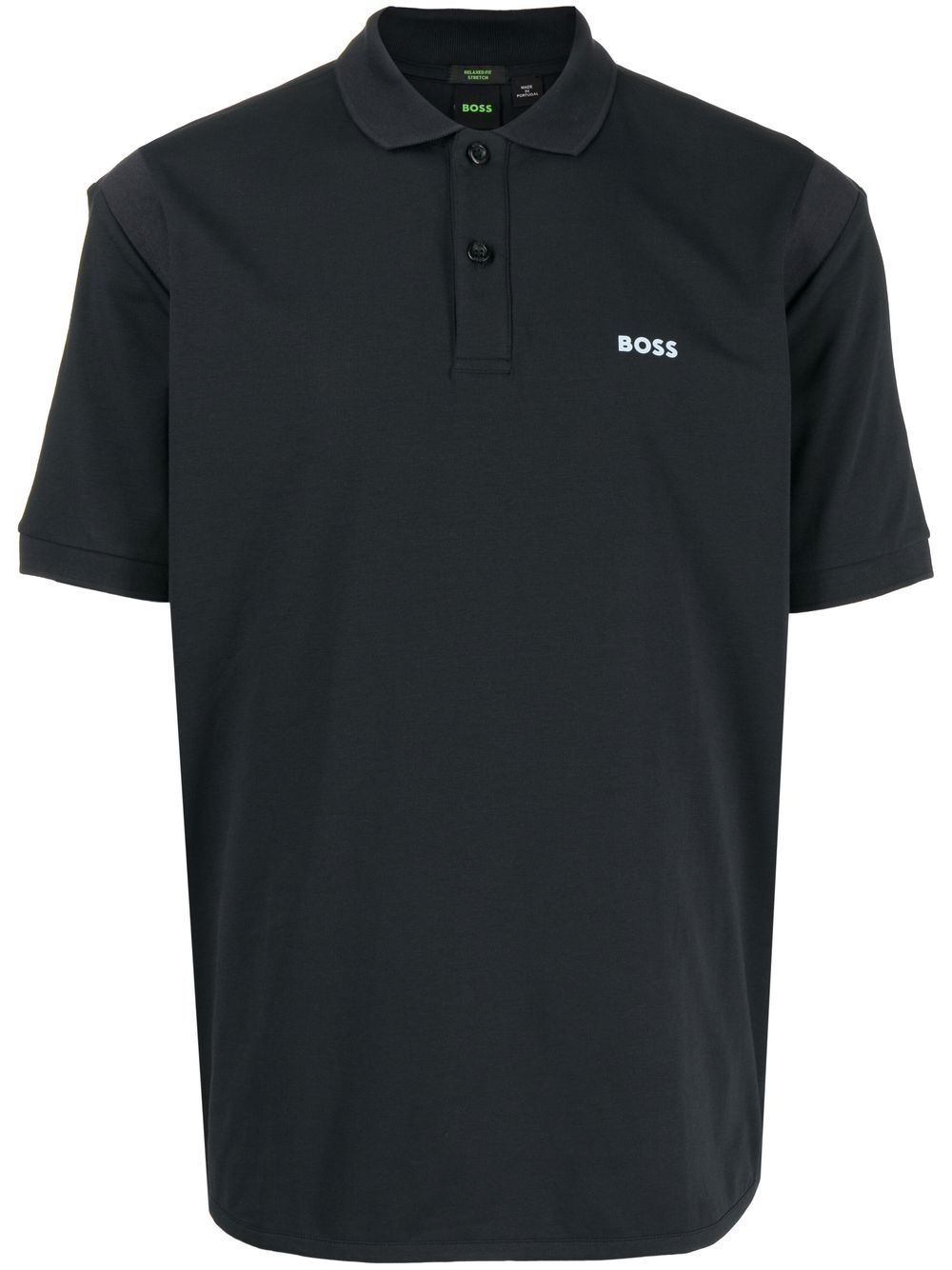 BOSS logo-print short-sleeved polo shirt - Black von BOSS