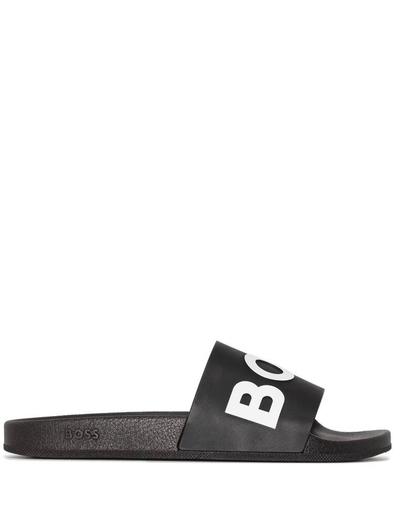 BOSS logo print slides - Black von BOSS