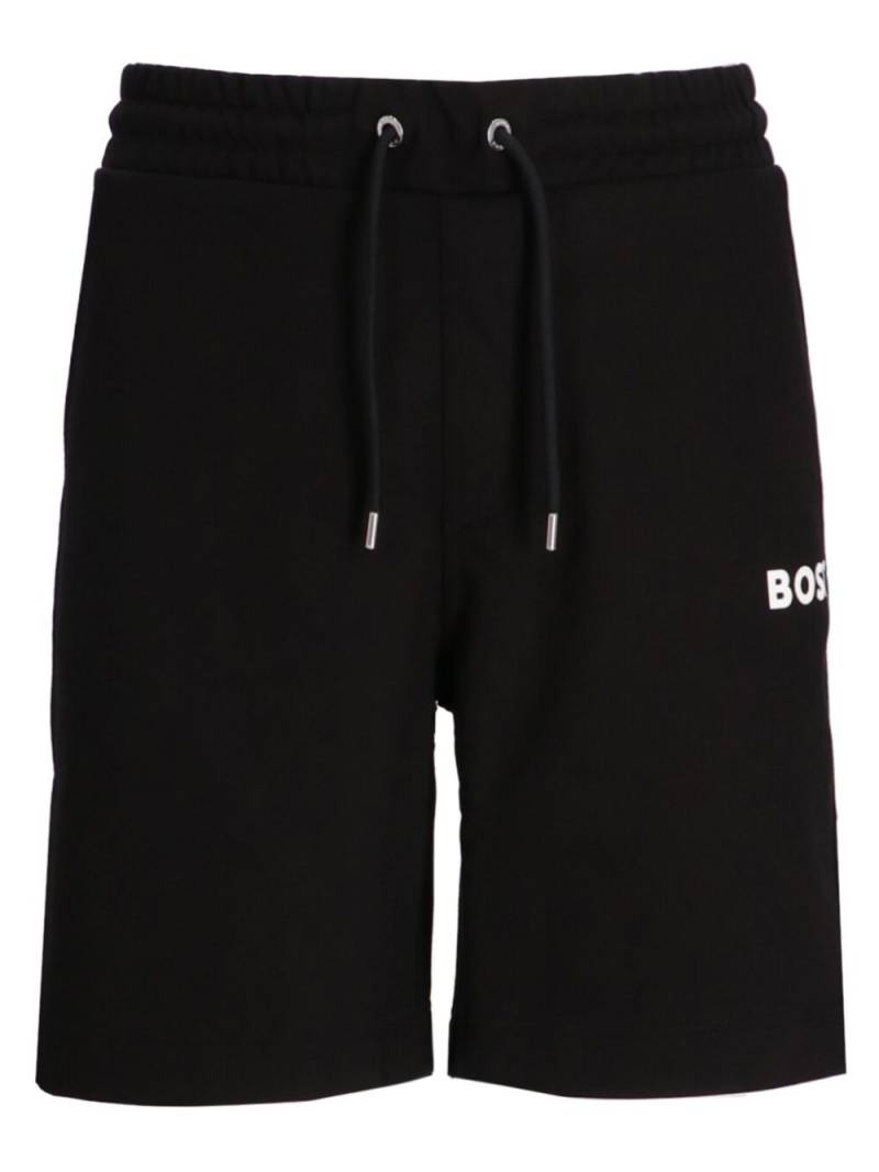 BOSS logo-print track shorts - Black von BOSS