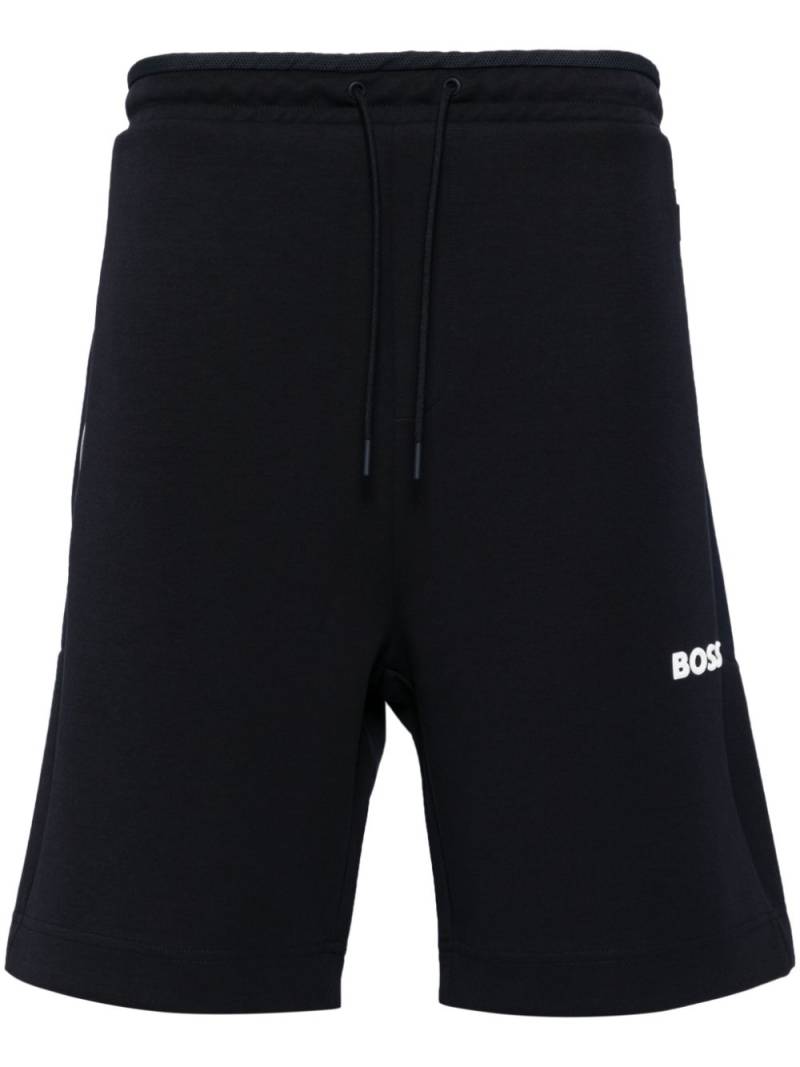 BOSS logo-print track shorts - Black von BOSS