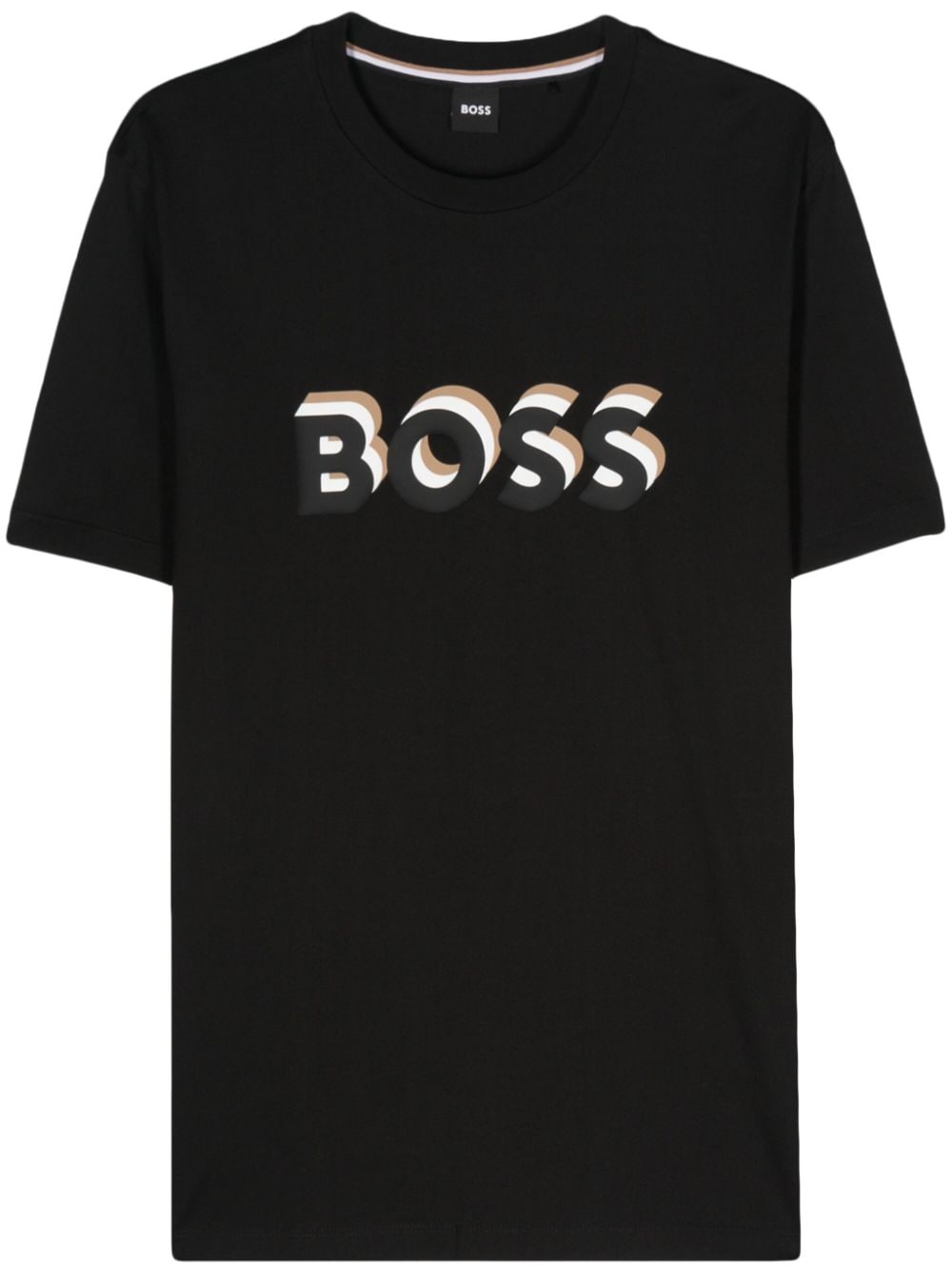 BOSS logo-rubberised cotton T-shirt - Black von BOSS