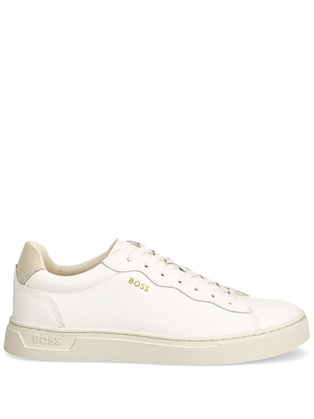 BOSS logo-stamp leather sneakers - White von BOSS