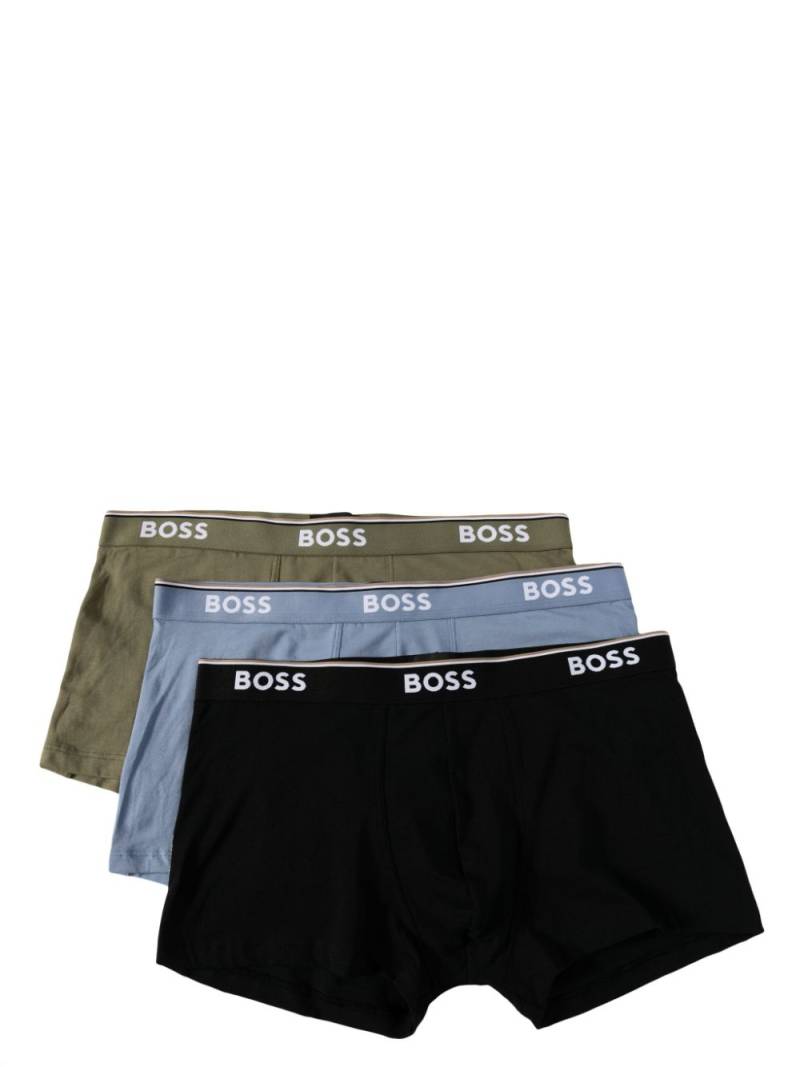 BOSS logo-waistband boxers (pack of three) - Blue von BOSS