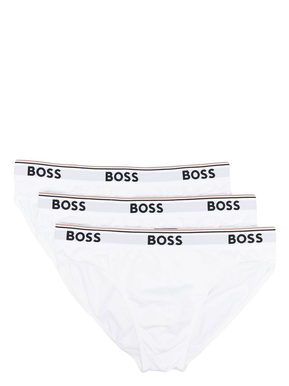 BOSS logo-waistband briefs set of 3 - White von BOSS