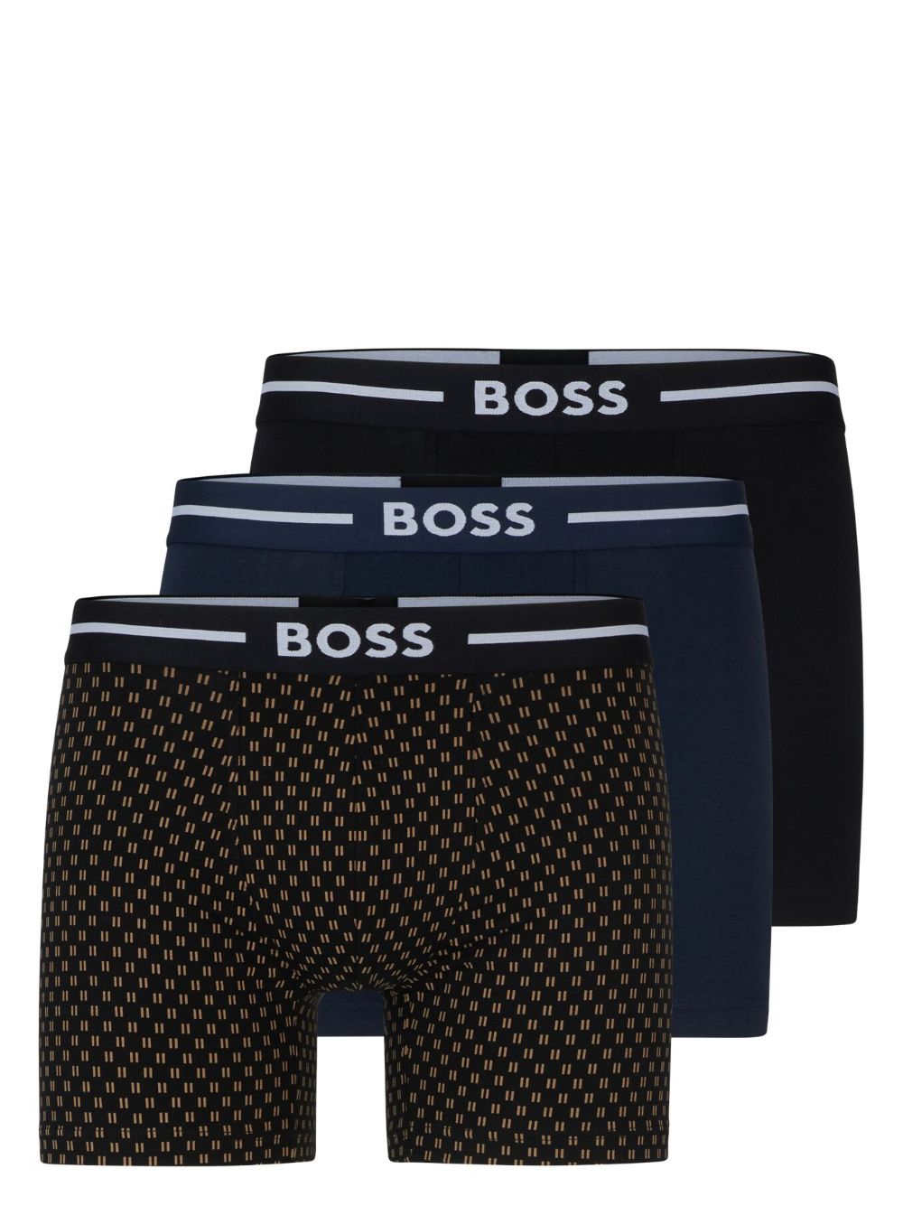 BOSS logo-waistband long briefs (set of three) - Blue von BOSS