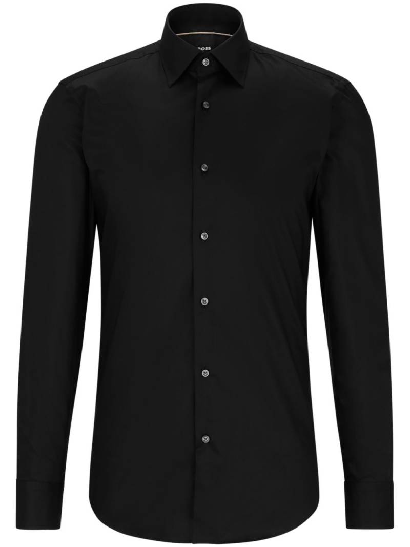 BOSS long-sleeve cotton shirt - Black von BOSS