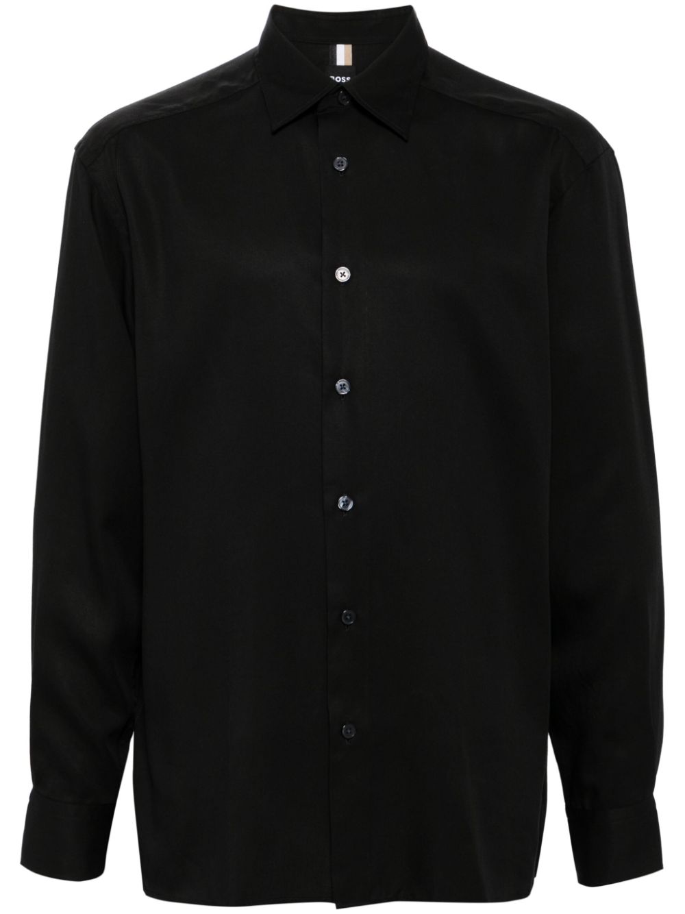 BOSS long sleeve cotton shirt - Black von BOSS