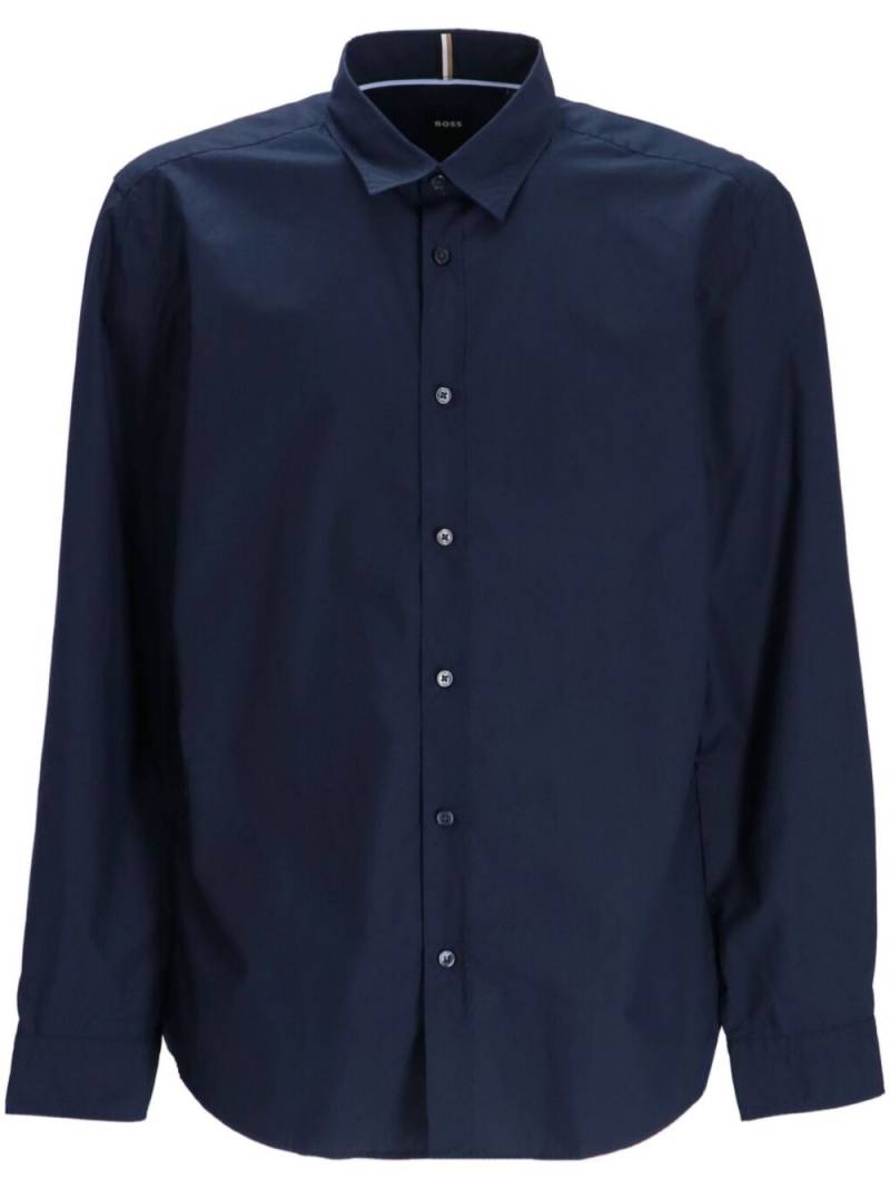 BOSS long-sleeve cotton shirt - Blue von BOSS