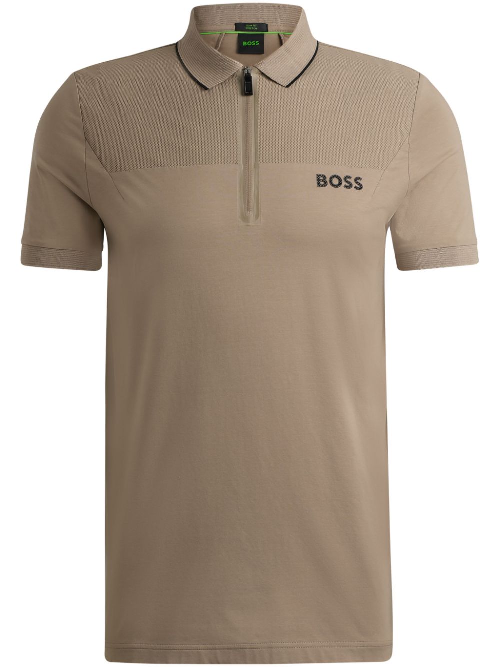 BOSS mesh-panelled polo shirt - Brown von BOSS