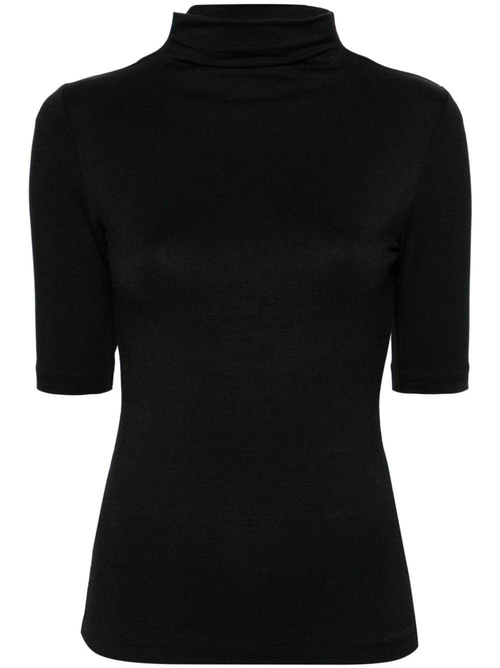 BOSS mock-neck jersey T-shirt - Black von BOSS