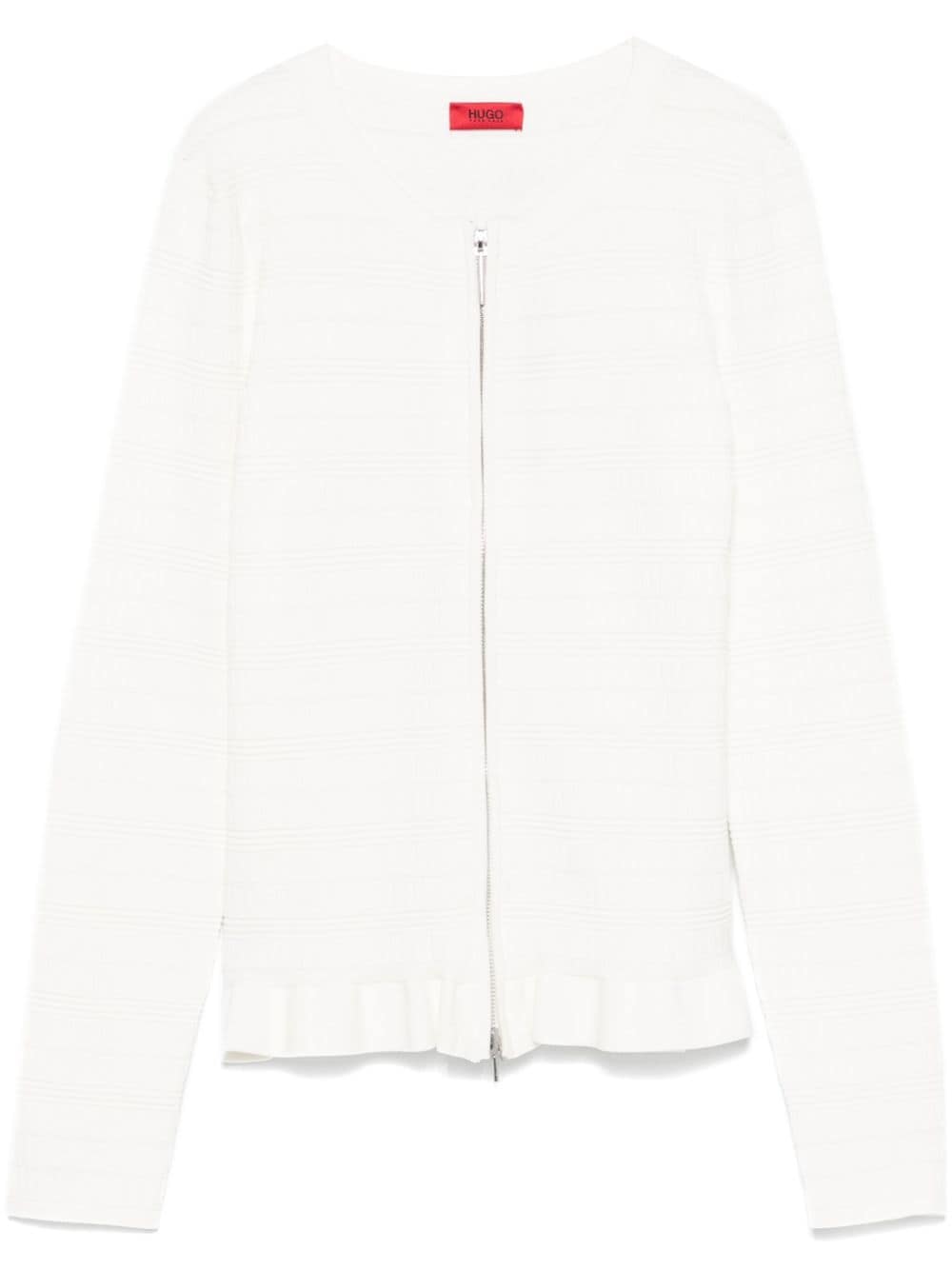 BOSS monogram-jacquard cardigan - White von BOSS