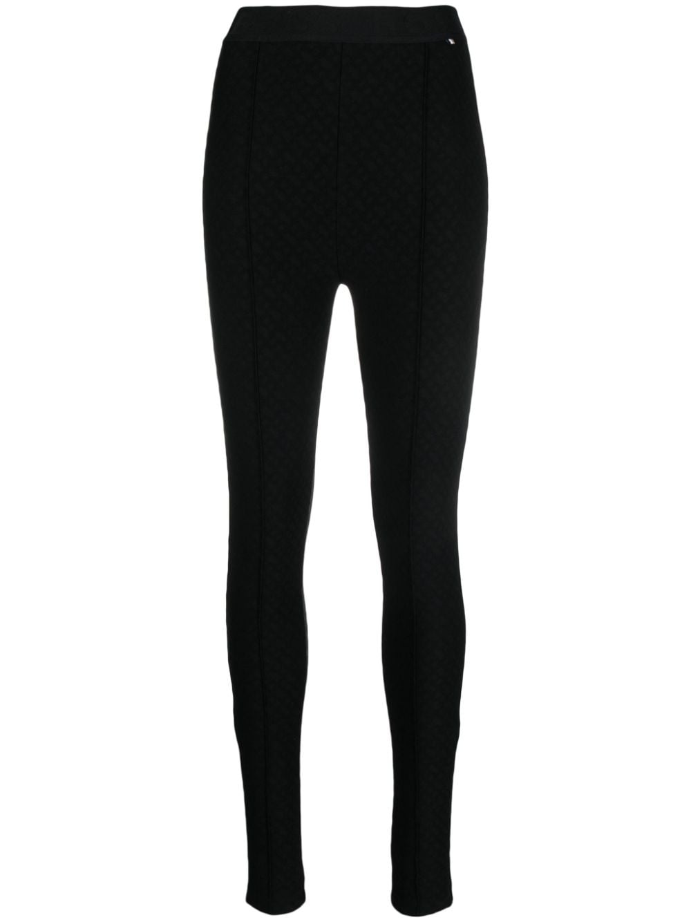 BOSS monogram-jacquard high-waisted leggings - Black von BOSS