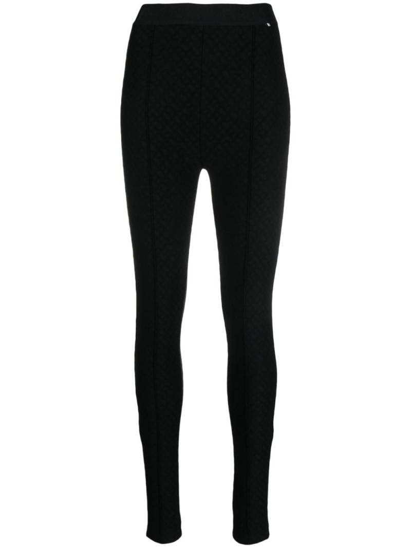 BOSS monogram-jacquard high-waisted leggings - Black von BOSS