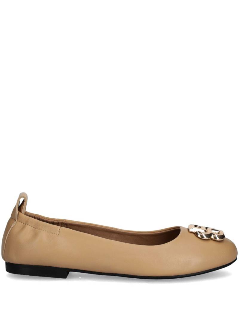 BOSS monogram leather ballerina shoes - Neutrals von BOSS